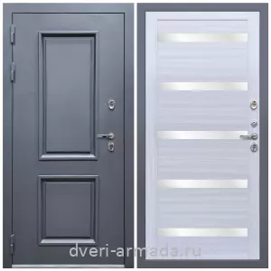 Большие входные двери, Дверь входная уличная в дом Армада Корса / МДФ 16 мм СБ-14 Сандал белый стекло белое