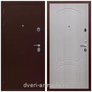 Входные двери с двумя петлями, Дверь входная стальная Армада Люкс Антик медь / МДФ 6 мм ФЛ-140 Дуб беленый в офисное помещение с порошковым покрытием