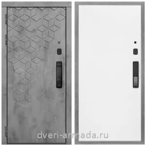 Входные двери Черный муар, Дверь входная Армада Квадро МДФ 16 мм Kaadas K9 / МДФ 10 мм Гладкая белый матовый