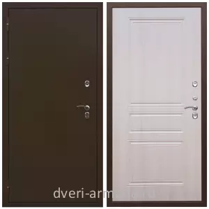 Для дачи, Дверь входная уличная в частный дом Армада Термо Молоток коричневый/ МДФ 6 мм ФЛ-243 Лиственница беж морозостойкая с панелями МДФ