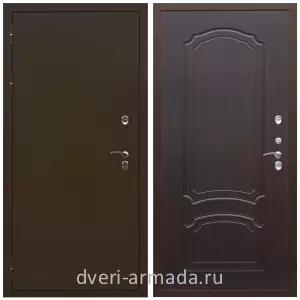 Толстые входные двери, Дверь входная уличная в дом Армада Термо Молоток коричневый/ МДФ 6 мм ФЛ-140 Венге для загородного дома с панелями МДФ