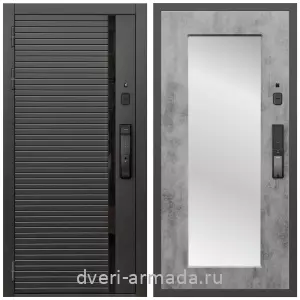 Входные двери с тремя петлями, Умная входная смарт-дверь Армада Каскад BLACK МДФ 10 мм Kaadas K9 / МДФ 16 мм ФЛЗ-Пастораль, Бетон темный