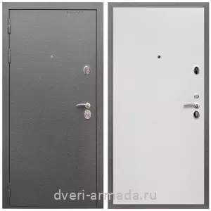 4 контура, Дверь входная Армада Оптима Антик серебро / МДФ 10 мм Гладкая Белый матовый