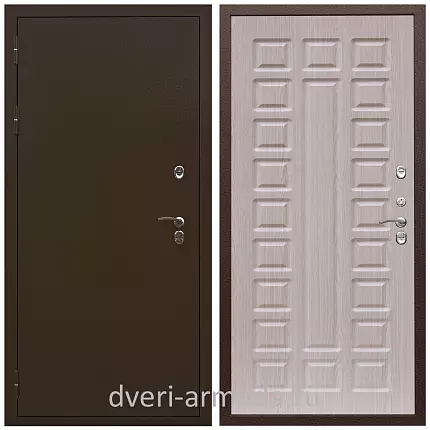 Дверь входная утепленная для загородного дома Армада Термо Молоток коричневый/ МДФ 16 мм ФЛ-183 Сандал белый от производителя