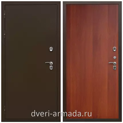 Дверь входная железная утепленная  Армада Термо Молоток коричневый/ ПЭ Итальянский орех для дачи с замками