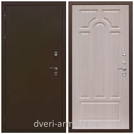 Дверь входная стальная уличная в частный дом Армада Термо Молоток коричневый/ ФЛ-58 Дуб белёный